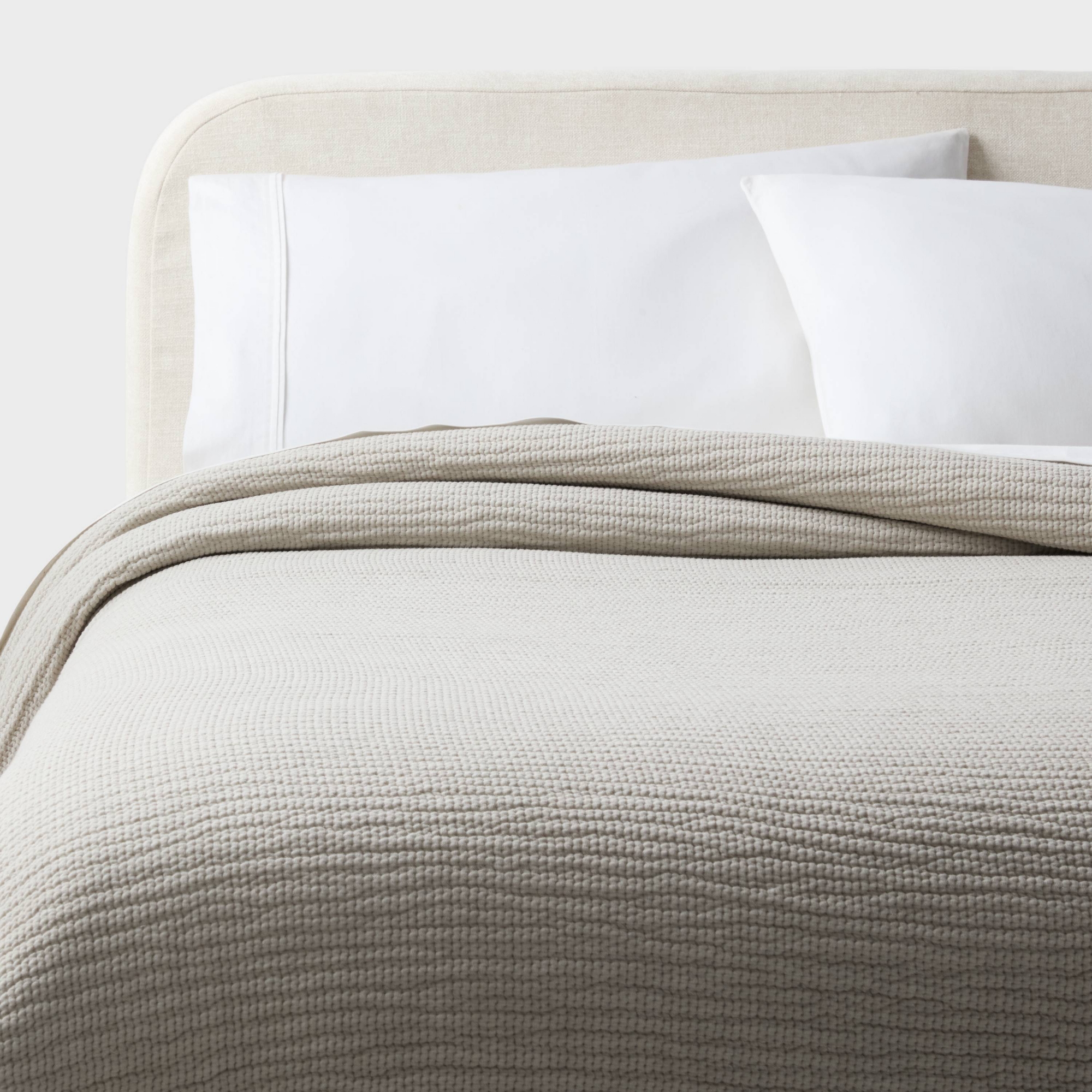 Full/Queen Matelasse Gauze Quilt Light Gray - Threshold™