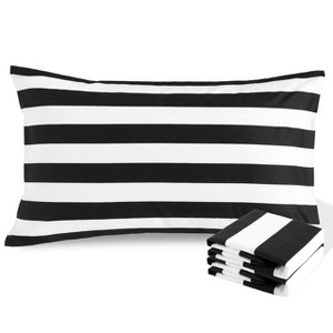 2 Pack Brushed Microfiber Pillowcases, Super-Soft and Cozy Printed Pillow Cases with Envelope Closure - NTBAY - 1 of 4