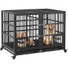Acekool Heavy Duty 52" Dog Crate, Double Door Dog Cage with 360° Lockable Wheels, Removable Trays, Divider, Easy Assembly, for Small to Large Dogs - 2 of 4