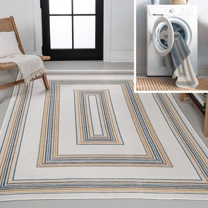 JONATHAN Y Argo Classic Nautical Mitre Stripe Reversible Machine-Washable Indoor/Outdoor Area Rug - 1 of 4