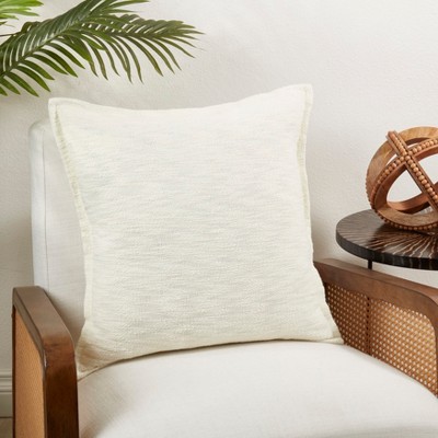 20" x 20" Off-White Linen Blend Throw Pillow