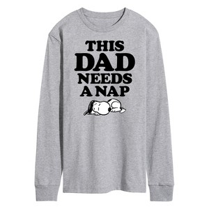 Men's - Peanuts - This Dad Needs A Nap Long Sleeve Graphic T-Shirt - 1 of 4