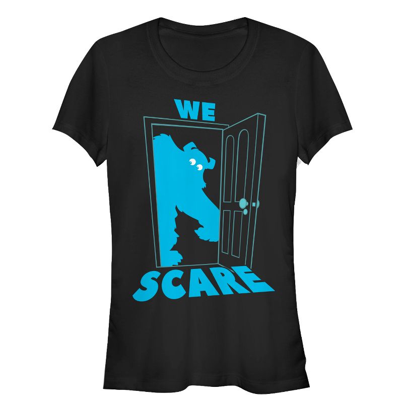 Juniors Womens Monsters Inc Sulley Scares Doorway T-Shirt, 1 of 4