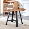 Sapphtopaz Round Dining Table Kitchen Table Rustic Wooden Trestle Table for Kitchen, Small Spaces - 4 of 4