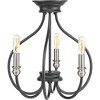Progress Lighting, Whisp Collection, 3-Light Semi-Flush, Graphite, Convertible, No Shade - 3 of 4