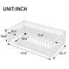 Vynxaria Twin Floor Bed Frame with Fence Wooden Kids Bed for Bedroom Playroom White Solid Wood Safety Design - 4 of 4
