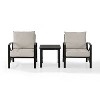 Crosley 3pc Kaplan Outdoor Seating Set with 2 Chairs & Side Table - image 2 of 4