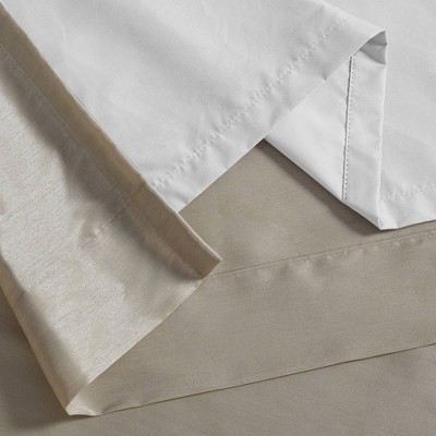 Pewter Faux Silk Total Blackout Tab Top Curtains