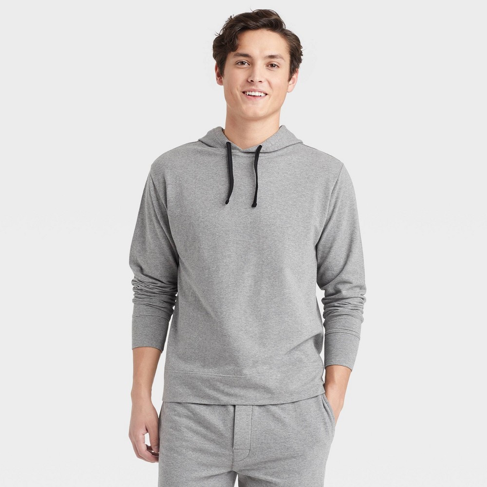 Photos - Other Textiles Hanes Premium Men's Long Sleeve Pajama Hoodie - Gray S night