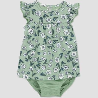 Image of Carter's Just One You®️ Baby Girls' Floral Sunsuit - Green Newborn