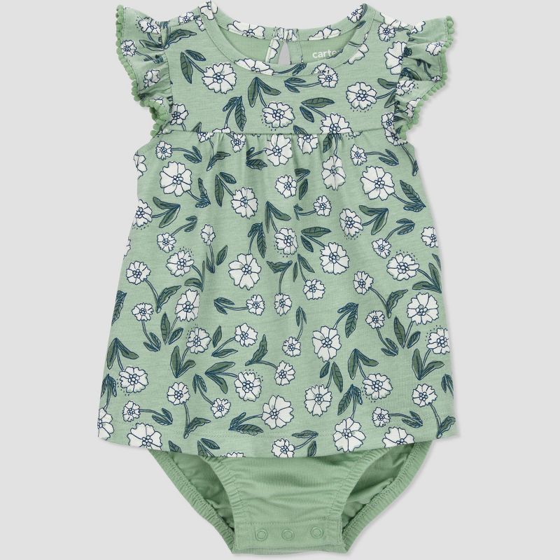 Carter&#39;s Just One You&#174;️ Baby Girls&#39; Floral Sunsuit - Green, 1 of 8