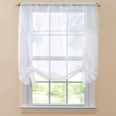BrylaneHome BH Studio Sheer Voile Tie-Up Shade