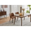 Leather Dining Chairs Set Upholstered PU Dining Chair with Wood Legs, Wing Backrest, Wooden Kitchen Chairs with Thick Cushions - 2 of 4