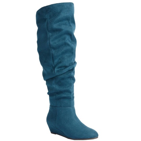 Royal blue best sale wide calf boots