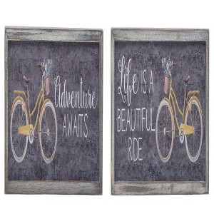 Transpac MDF Enjoy The Ride Sign Set of 2 Spring Home Decorations - 1 of 1