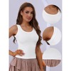 Allegra K Women's Ribbed Round Neck Sleeveless Workout Basic Slim-Fit Tank Tops - 3 of 4