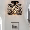 DORESshop 8 in. 1-Light Black Modern Semi-Flush Mount with Shade and No Bulbs Included - 2 of 4