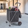 VEVOR Folding Shopping Cart, 200 lbs Max Load Capacity, Grocery Utility Cart with Rolling Swivel Wheels and Bag, Heavy Duty Foldable Laundry, Silver - 2 of 4