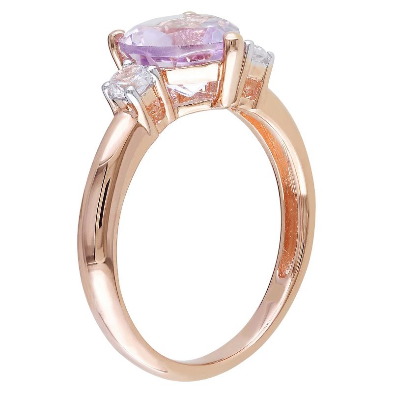1.65 CT. T.W. Rose de France and .3 CT. T.W. White Sapphire Ring in Pink Rhodium Plated Silver, 3 of 5