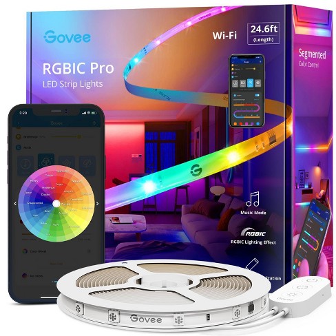 Govee RGBIC LED Strip Lights, 65.6ft Smart LED Lights for Bedroom,  Bluetooth LED Lights APP