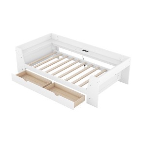 YOOCOZZ Twin Daybed with Shelves, Drawers, and Built-In Charging Station - 1 of 4