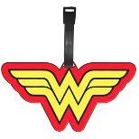 Silver Buffalo DC Comics Wonder Woman Logo Travel Luggage Tag With Suitcase ID Card Label