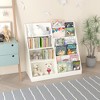 GlasFlength Decorative Bookshelf Creative and Unique Styling, Multifunctional Storage with Open Display Bookshelves, White,34.65”*15.75”*33.47" - 2 of 4