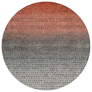 Rust And Gray Abstract Washable Indoor Outdoor Area Rug - 1 of 4