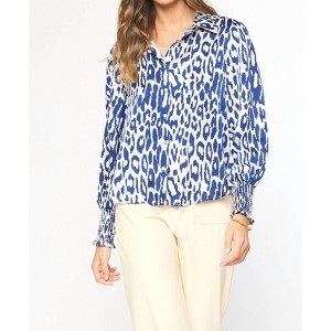 Women's Collared Button Up Top - entro - 1 of 4