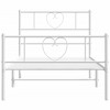 vidaXL White Metal Bed Frame with Headboard and Footboard - Strong Steel Construction with Metal Slats - image 3 of 4