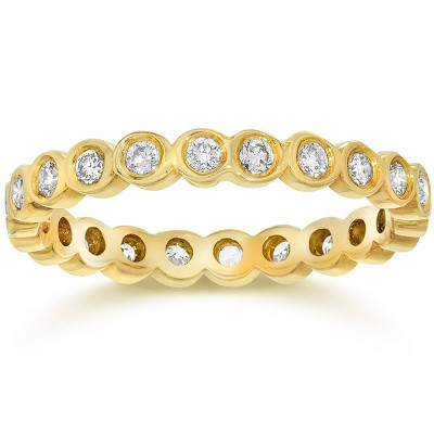 Pompeii3 5/8CT Diamond Bezel Eternity Stackable Band 14K Yellow Gold
