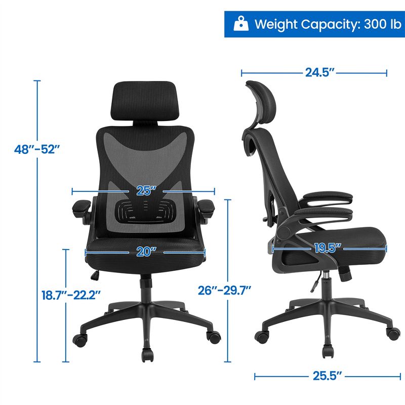 Yaheetech High Back Office Chair Computer Chair with Armrest, 3 of 11