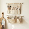 Anna-Kaci Hanging Wall Storage Basket with Front Pocket and Reinforced Canvas Construction - 3 of 3