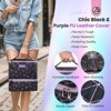 Saviland Black Purple Diamond Leather Nail Tech Storage - 2-Tier Organizer Holds 30 Bottles & Nail Lamp. (Black Purple) - 4 of 4