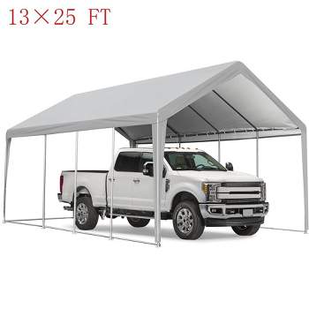 Car Canopy Garage Boat Party Tent 13x25 FT W/ Removable Sidewalls & Zipper Doors
