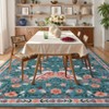 Modern Pastoral Machine Washable Area Rug Non Slip Soft Floral Butterfly Printed Indoor Floor Cover Low Pile Non Shedding Rug for Living Room Bedroom - 2 of 4