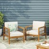 VYNXARIA Set of 2, Acacia Wood Outdoor Club Chair, Deep Seating with Soft Cushion, Porch Chairs for Garden,Backyard Porch Balcony,Beige Cushion - 2 of 4