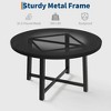 Industrial Farmhouse 47" Round Dining Table,Wooden Top with Rustic Finish, Seats 4-6 Comfortably for Kitchen & Dining Room - 2 of 4