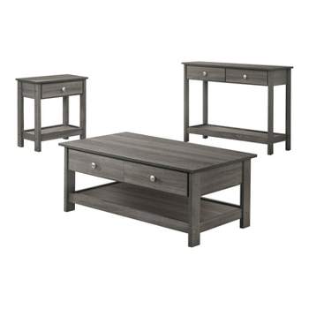 3pc Clonard Coffee Table Set Gray - HOMES: Inside + Out