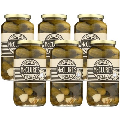 Mcclure's Whole Garlic & Dill Pickles - Case Of 6/32 Oz : Target