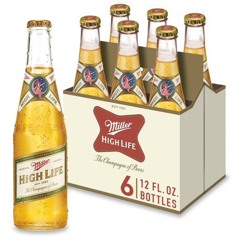 Miller High Life Beer - 6pk/12 fl oz Bottles, 1 of 9
