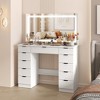 Famapy Stylish White Vanity: Large Mirror, Touch - Screen Lighting, and Ample Storage - 2 of 4