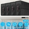 NewHome"4Pcs Foldable Bed Sheet Organizers for Bedding, Duvet, Pillowcases, King/Queen with Labels" Black&Grey - 4 of 4