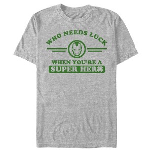 Men's Marvel St. Patrick's Day Iron Man No Luck Needed T-Shirt - 1 of 4