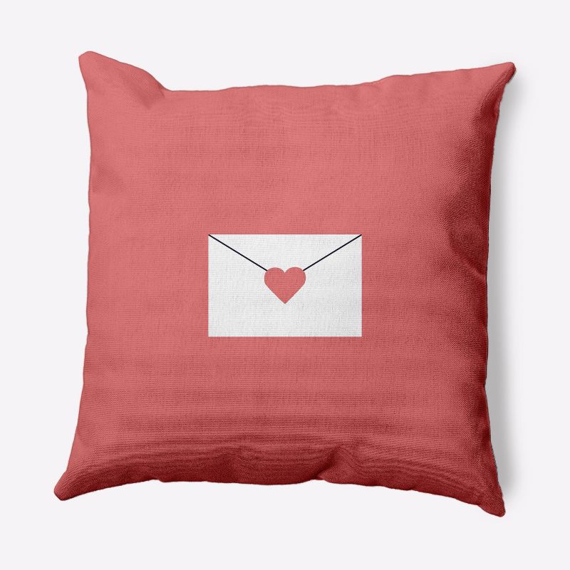 16"x16" Love Letter Valentines Square Throw Pillow - e by design, 1 of 6