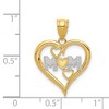Black Bow Jewelry 14k Yellow Gold and White Rhodium Mom Heart Pendant, 16mm - 4 of 4