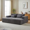 87" Cloud Plush Sectional Chaise with Reclining Sofa Bed - No Assembly, Modern Indoor Lounge - 3 of 4