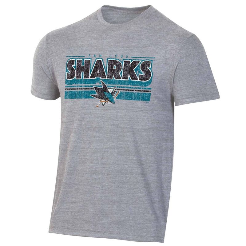 NHL San Jose Sharks Men&#39;s Short Sleeve Tri-Blend T-Shirt, 1 of 4