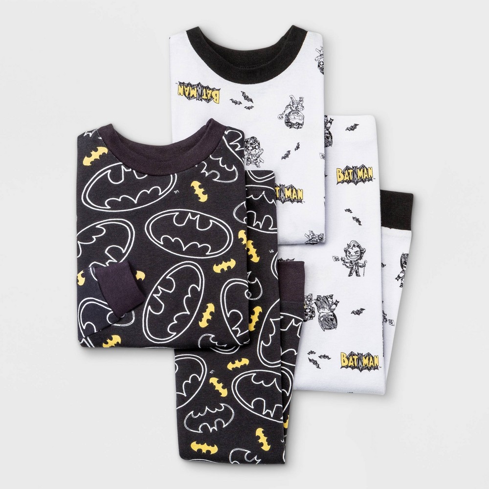 3T Toddler Boys' 4pc Batman Snug Fit Pajama Set - 3T, Black