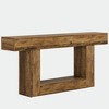 Resenkos Entryway Table, Console Sofa Table,63" Wood Console Table, Farmhouse 2-Tier Sofa Table Entryway Table,Rustic Brown - 2 of 4